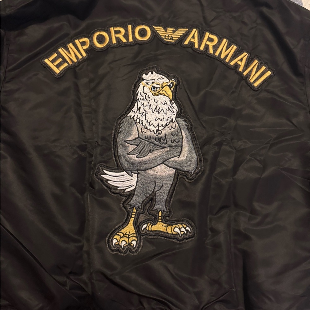 Emporio Armani Black Bomber with Eagle Design